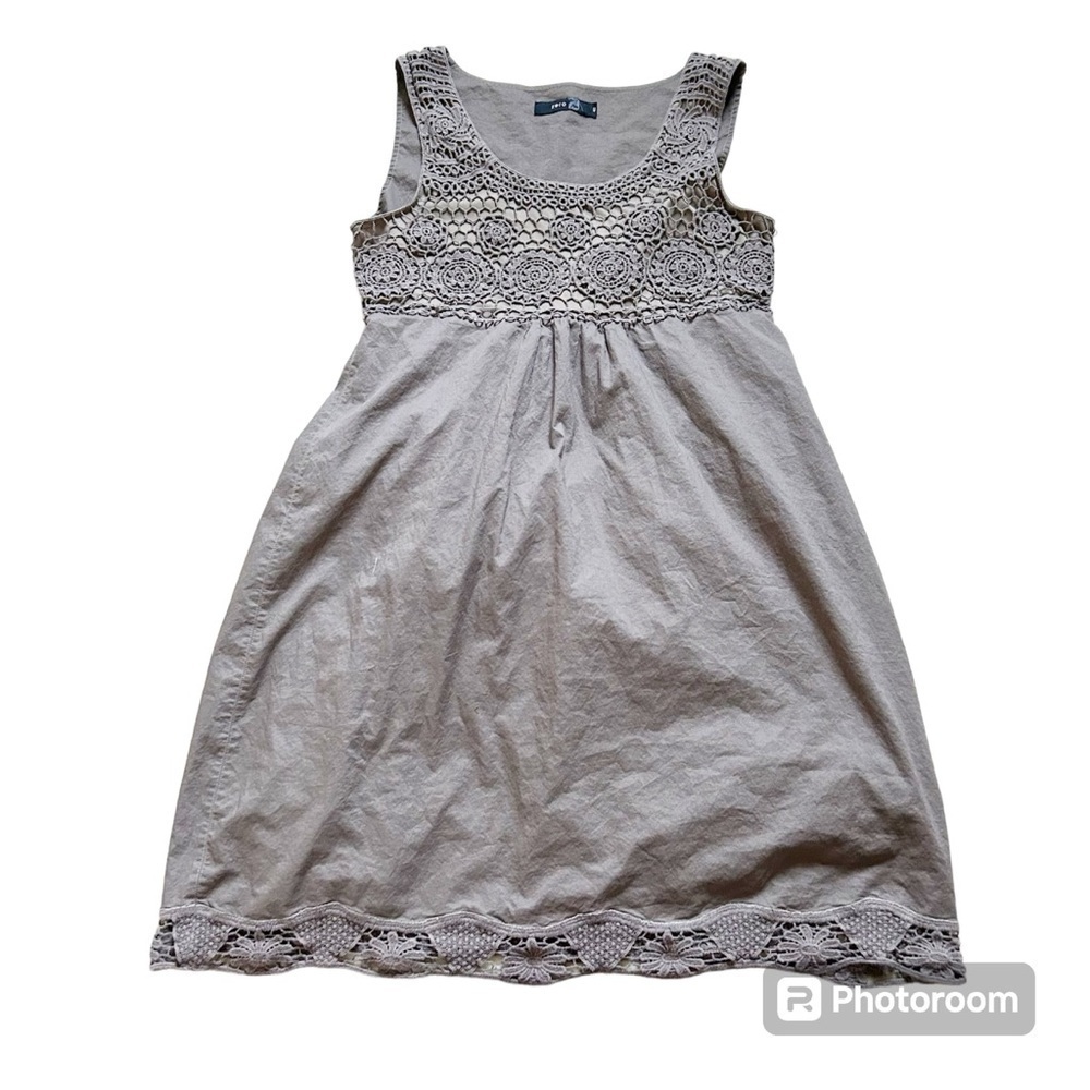 Sz 40 Zero Cotton Dress, lined Lace bodice & trim Tie back Bundle and Save